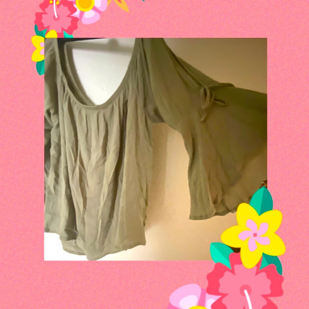 Olive long sleeve top